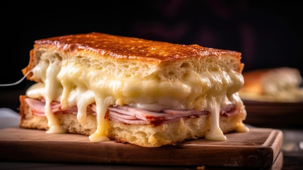 Croque monsieur is a hot sandwich made with ham and cheese