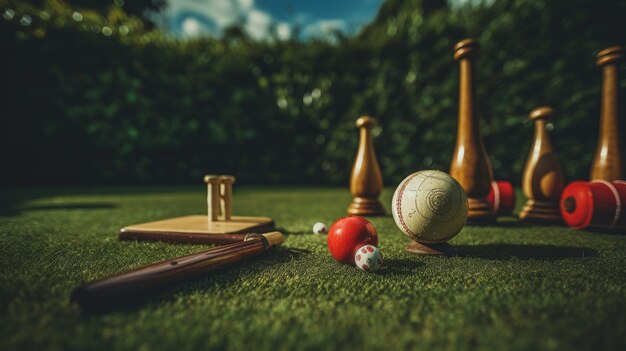 Photo croquet match in the garden