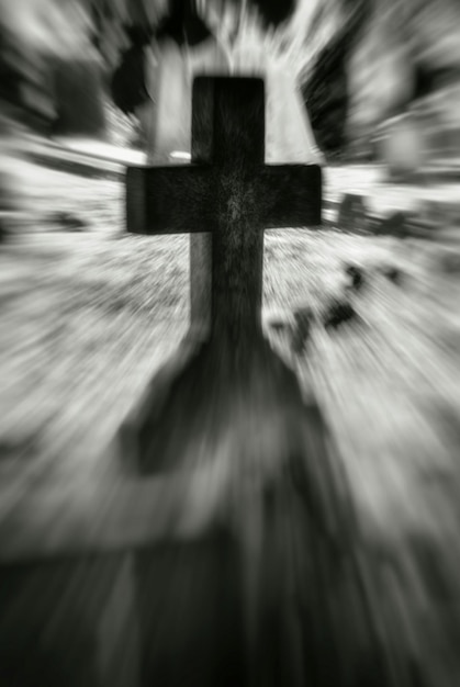 Photo cross in cemetery