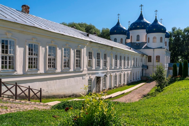 Cross Exaltation Cathedral of St George Yuryev Monastery on a summer day Veliky Novgorod Russia