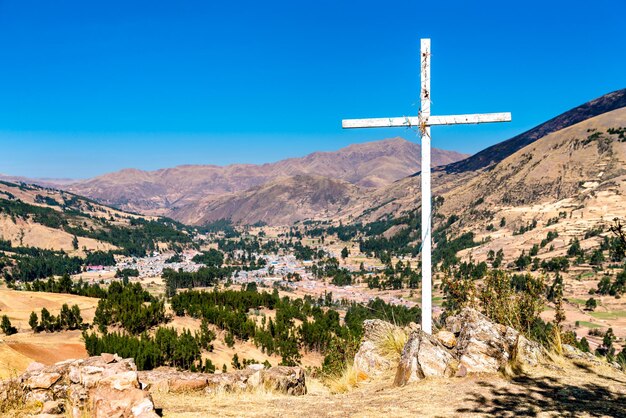 Cross at machu pitumarca in peru