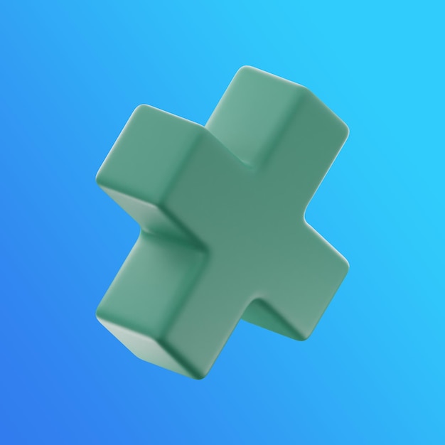 cross premium user interface design icon 3d rendering on isolated background