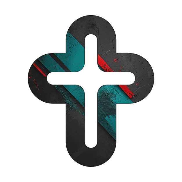 cross religion icon diagonal black green red