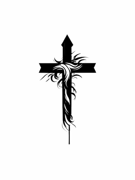 Photo cross tattoo design