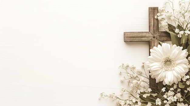 a cross on a white background with a cross on the left side