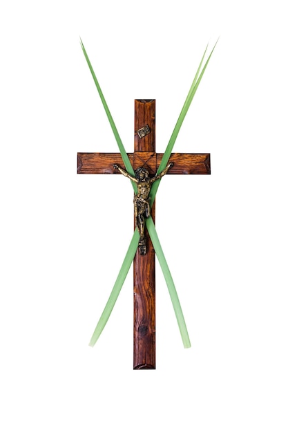 a Cross with Jesus on a white background