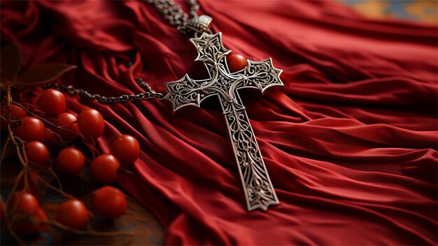 A cross with a red background and a cross on the left side