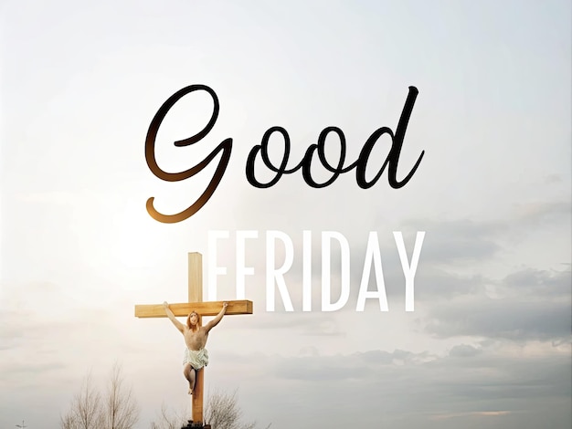 a cross with the words good friday on it