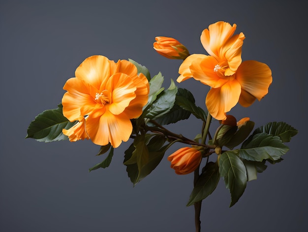 Crossandra bloem in de achtergrond van de studio enkele crossandra bloem prachtige bloem ai gegenereerd