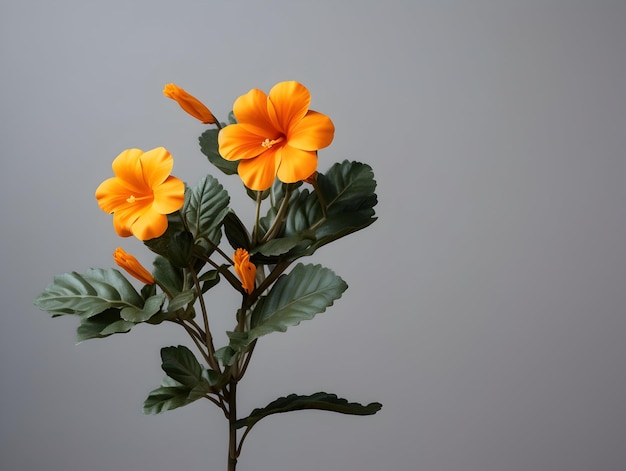 crossandra flower in studio background single crossandra flower Beautiful flower ai generated