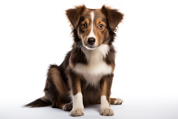 Crossbreed Dog Isolated on White Background Generative AI