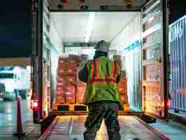 Photo crossdocking show goods being unloaded from a truck and directly loaded onto another