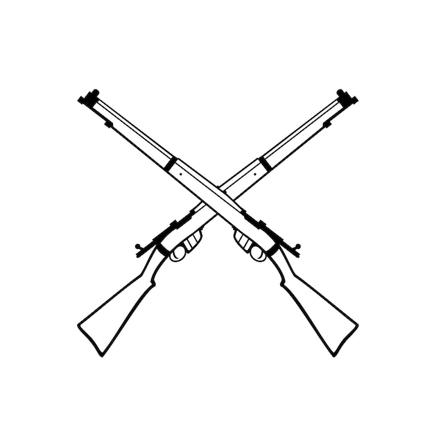 Crossed 303 Rifle or LeeEnfield Rifle Retro Style