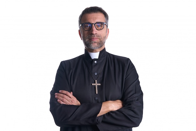 Crossed arms priest portrait senior