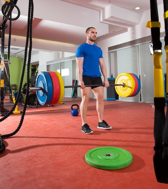 Тренажерный зал Crossfit фитнес-центр тяжелая атлетика бар тренировки человек