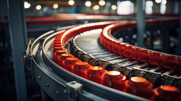 Photo crossing of the roller and conveyor beverage