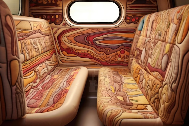 Crosssection of bacteria living in bus upholstery created with generative ai