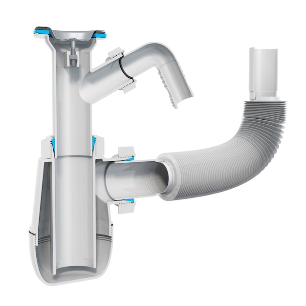 Crosssection of siphon for sink 3D rendering