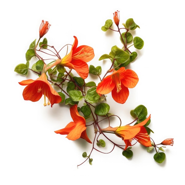 Crossvine Flower On White background