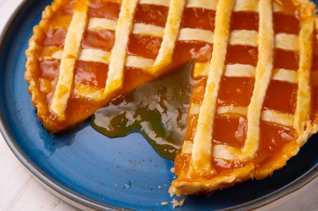 Crostata with peach jam in a french patisserie