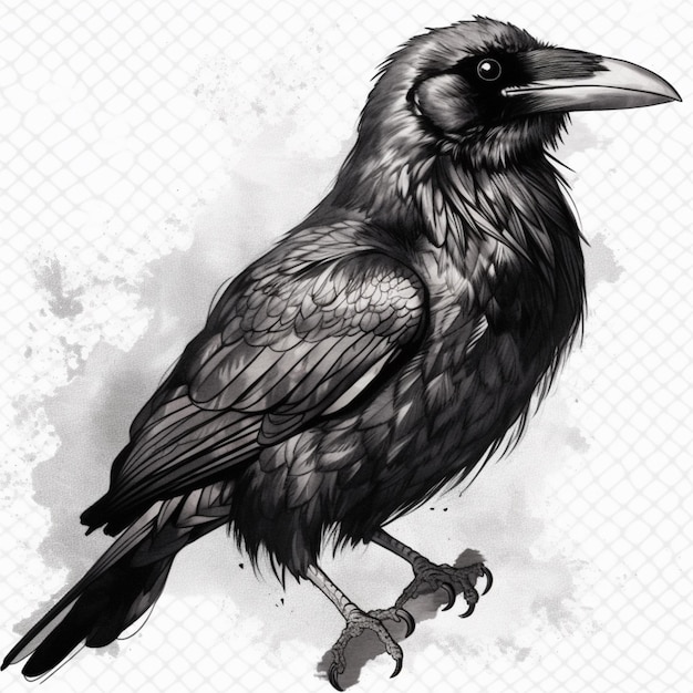 Photo crow animal outline images ai generative