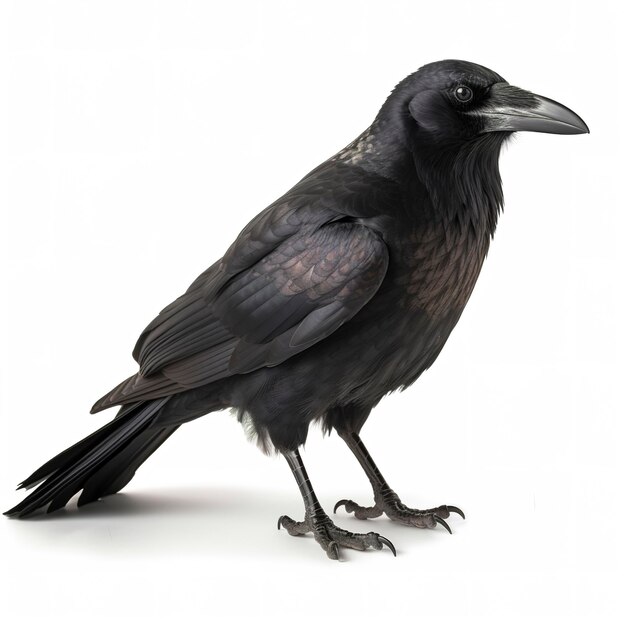 Crow isolated on white background generate ai