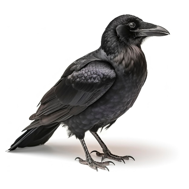 Crow isolated on white background generate ai