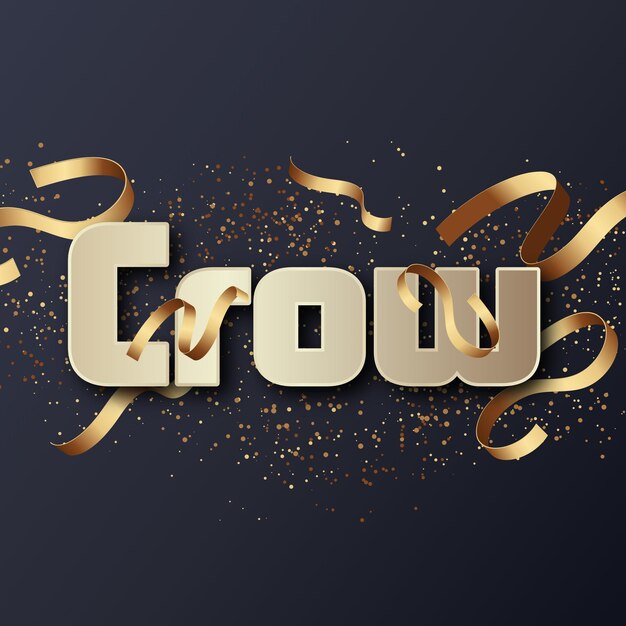 Crow Text effect Gold JPG attractive background card photo