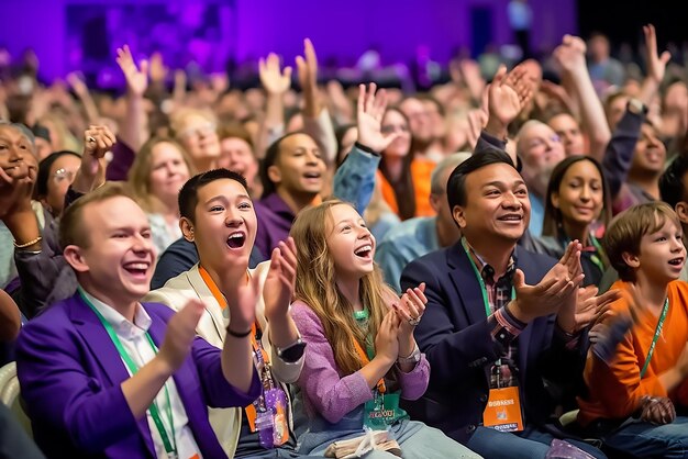 Crowd clapping in the concert