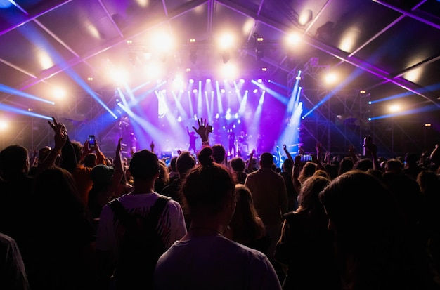 Crowd at concert summer music festival