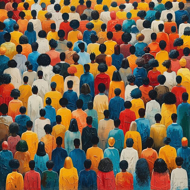 Photo crowd of diverse people at a festival