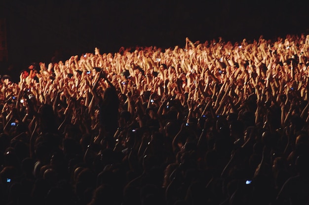 Photo crowd enjoying during music concert