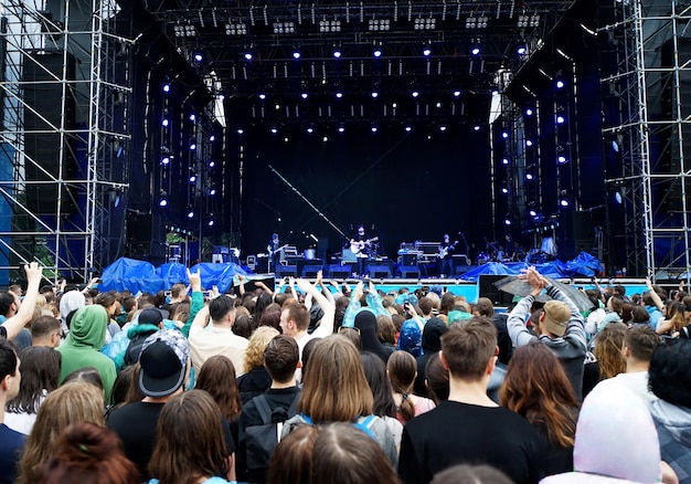 Crowd enjoying music at concert