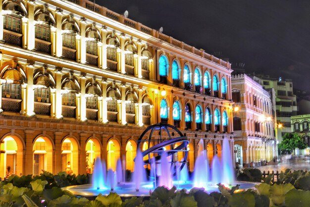 Crowd of illuminated building at night