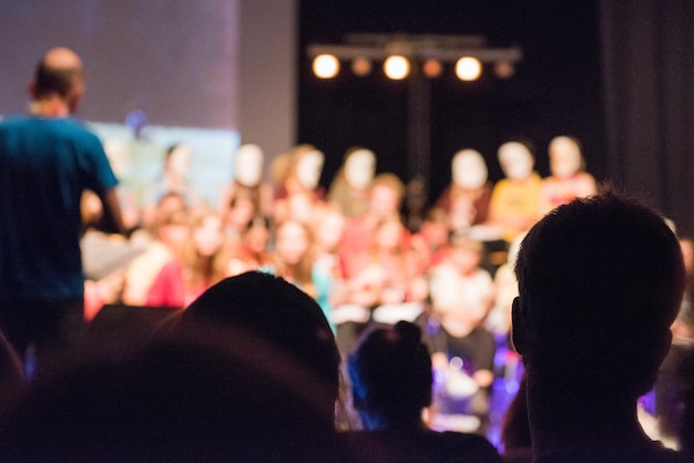 Crowd at illuminated music concert