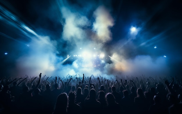 Crowd at a live rock concert party or festival