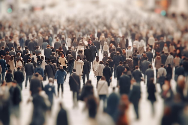 사진 세계 인구 의 날 에 거리 에 있는 사람 들 의 군중