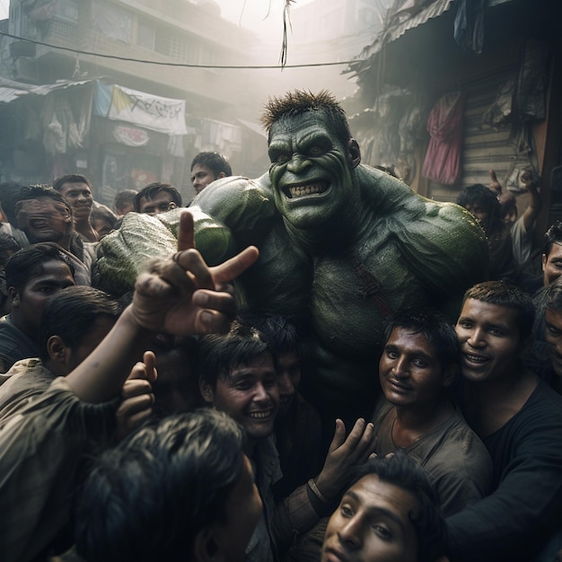 a crowd of people are gathered in a crowded street with a sign that says " monster ".