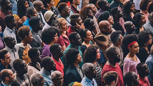 a crowd of people in a crowd with the word quot on it quot