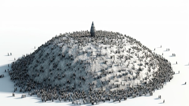 A crowd of people on a hill