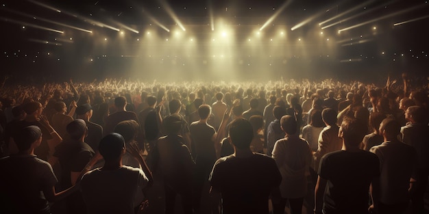 A crowd of people at a live event or concert