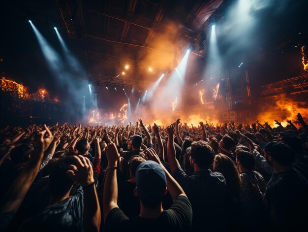 crowd of people at a music concert Generative AI