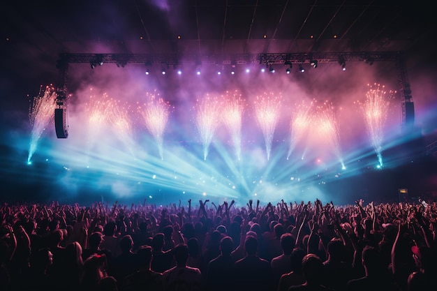 Photo crowd of people at the music concert stage