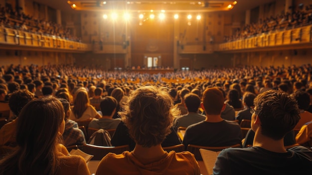 Crowd of People Sitting in Front of Stage