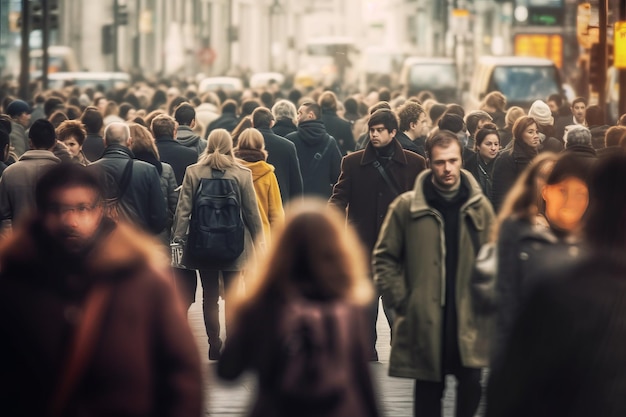 Photo crowd of people on the street world population day