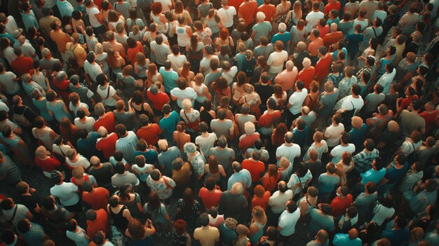 Foto folla di persone vista dall'alto