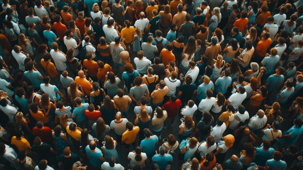 Foto folla di persone vista dall'alto