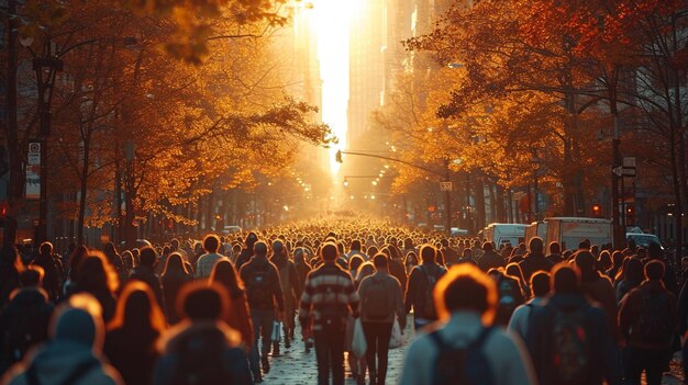 Foto folla di persone che camminano in città