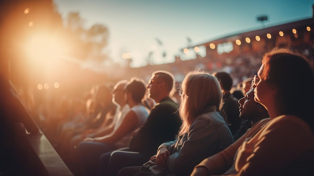 Crowd of people watching concert AI generated Image