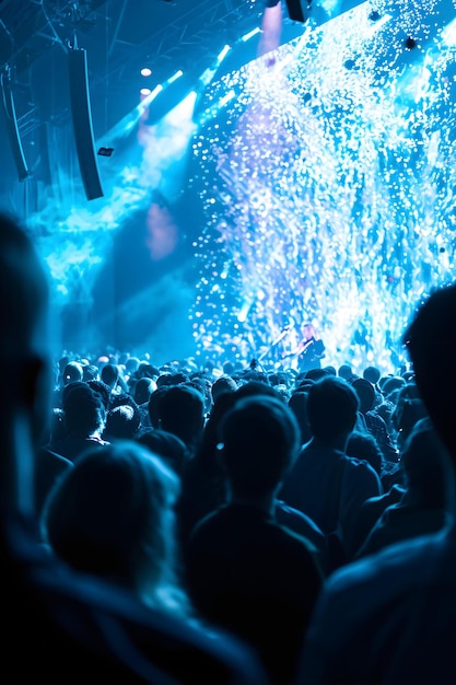 a crowd of people watching a concert on stage